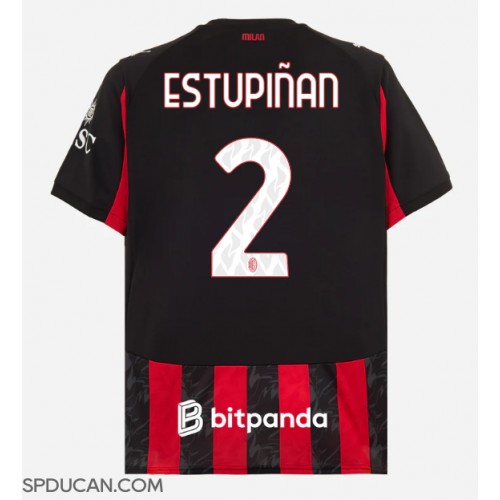 Muški Nogometni Dres AC Milan Pervis Estupinan #2 Domaci 2025-26 Kratak Rukav